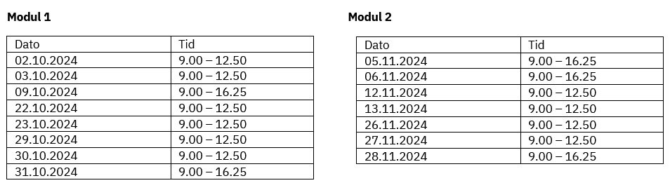 skema for hold